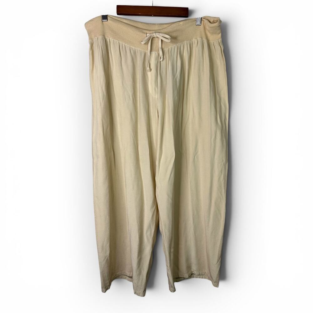 PJ Harlow Womens 100% Cotton Wide Leg Lounge Pants Size XL Relaxed NEW